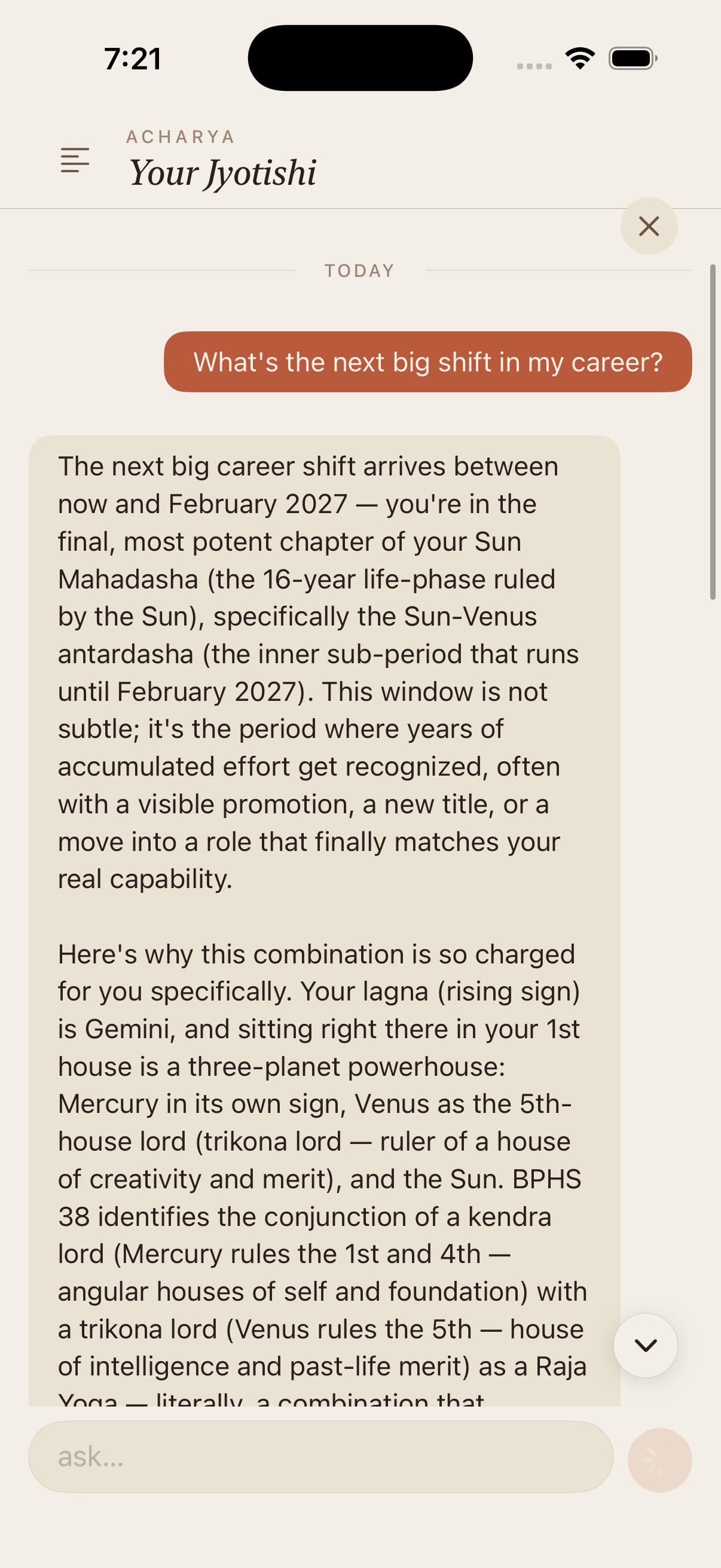 Acharya — a reading, with its working
